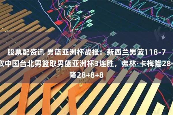 股票配资讯 男篮亚洲杯战报：新西兰男篮118-78轻取中国台北男篮取男篮亚洲杯3连胜，弗林·卡梅隆28+8+8